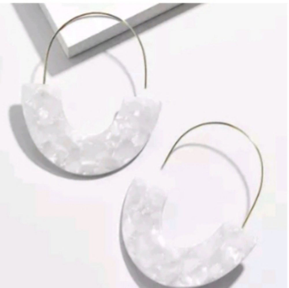 Resin, half moon ,drop earrings